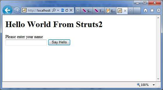 Struts2 Hello World example