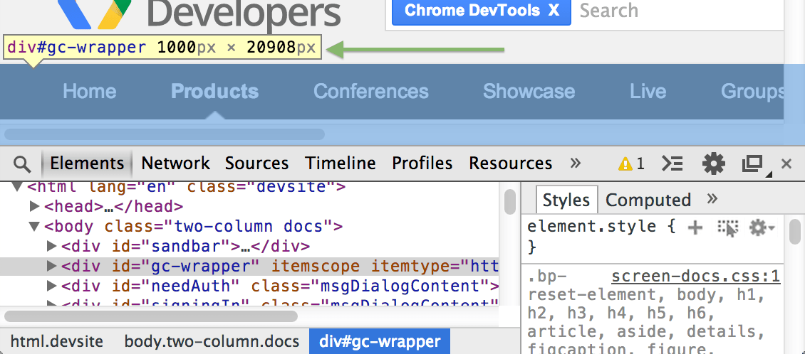 Chrome Development Tool Edit Styles and DOM