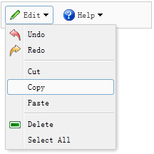 jQuery EasyUI menu with buttons - Create menu buttons