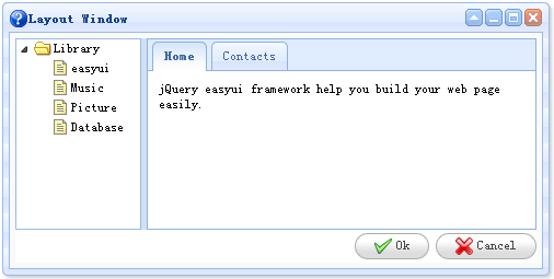 jQuery EasyUI Window - Windows and Layouts
