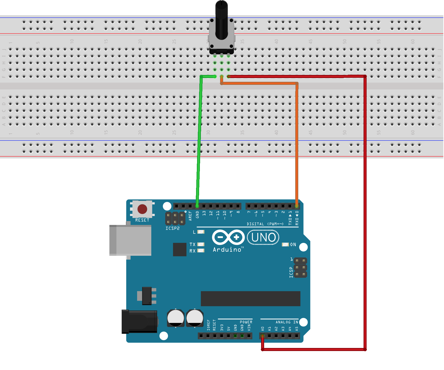 Arduino reads the analog voltage