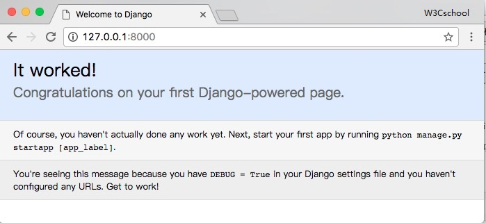 Django creates the first project