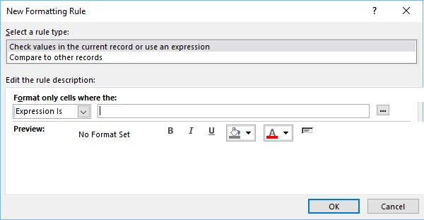 MS Access format