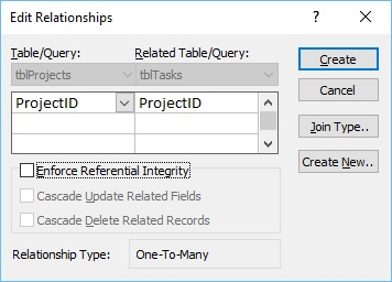 MS Access one-to-many relationships