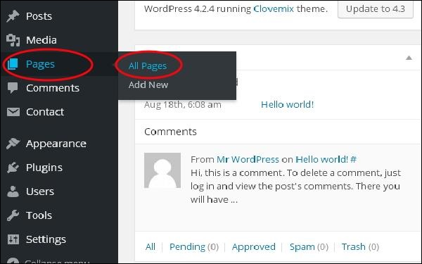 WordPress edit link