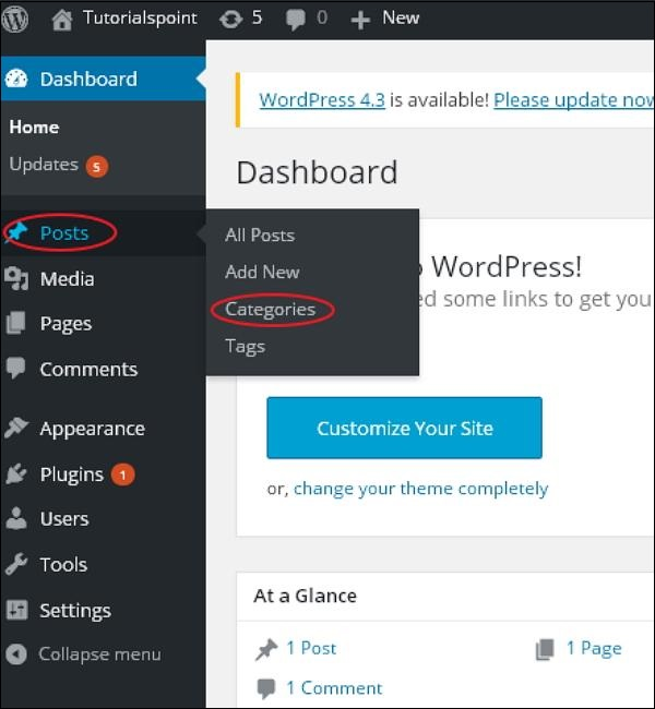 WordPress edits categories
