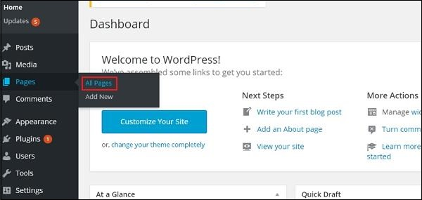 WordPress edits the page