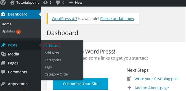 WordPress previews the post