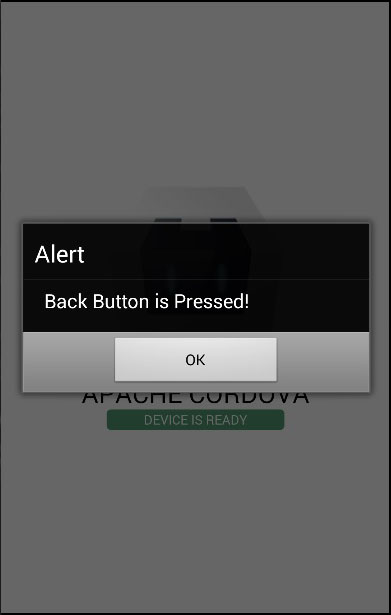Cordova return button