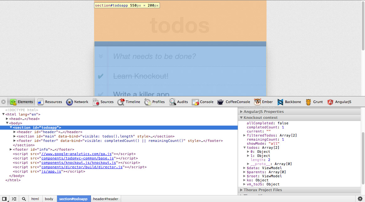 An example of a DevTools plug-in for the Chrome development tool