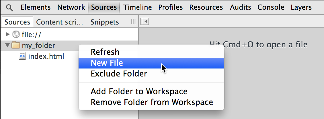 Chrome Development Tools Save changes from your workspace