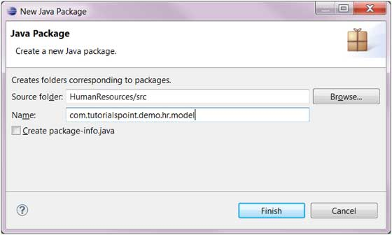 Eclipse creates a Java package