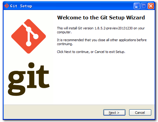 Git installation configuration