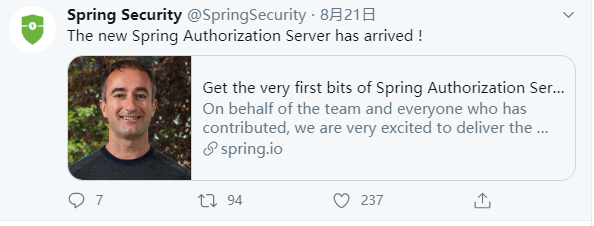  Spring officially announced that the Spring OAuth 2.0 authorization server has arrived1